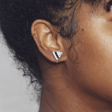 Tri Stripe 1/2" Post Earrings