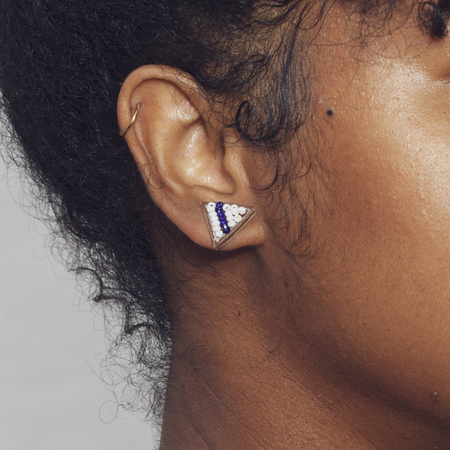 Tri Stripe 1/2" Post Earrings