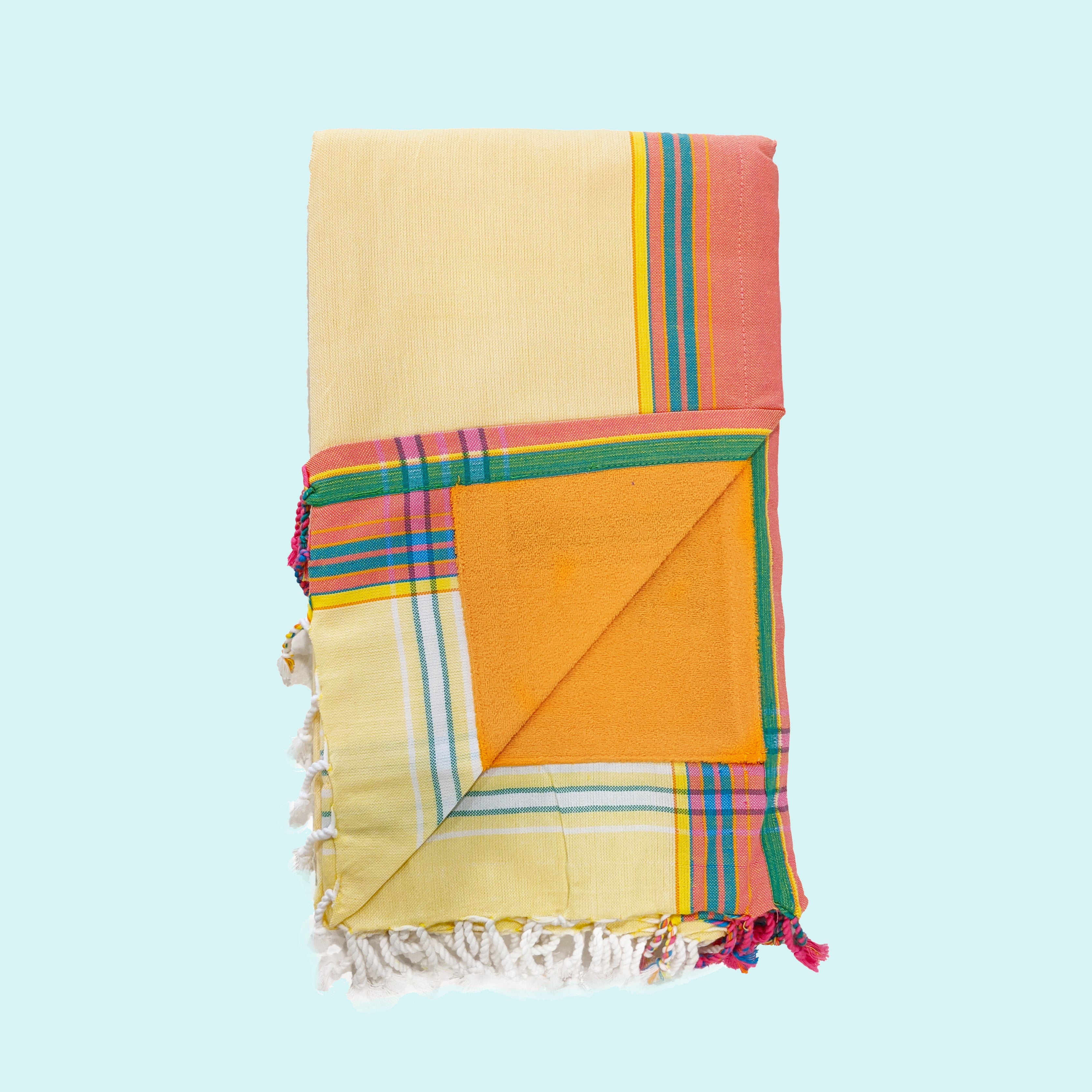 Soft Yellow Kenyan Beach Towel Swahili Coast