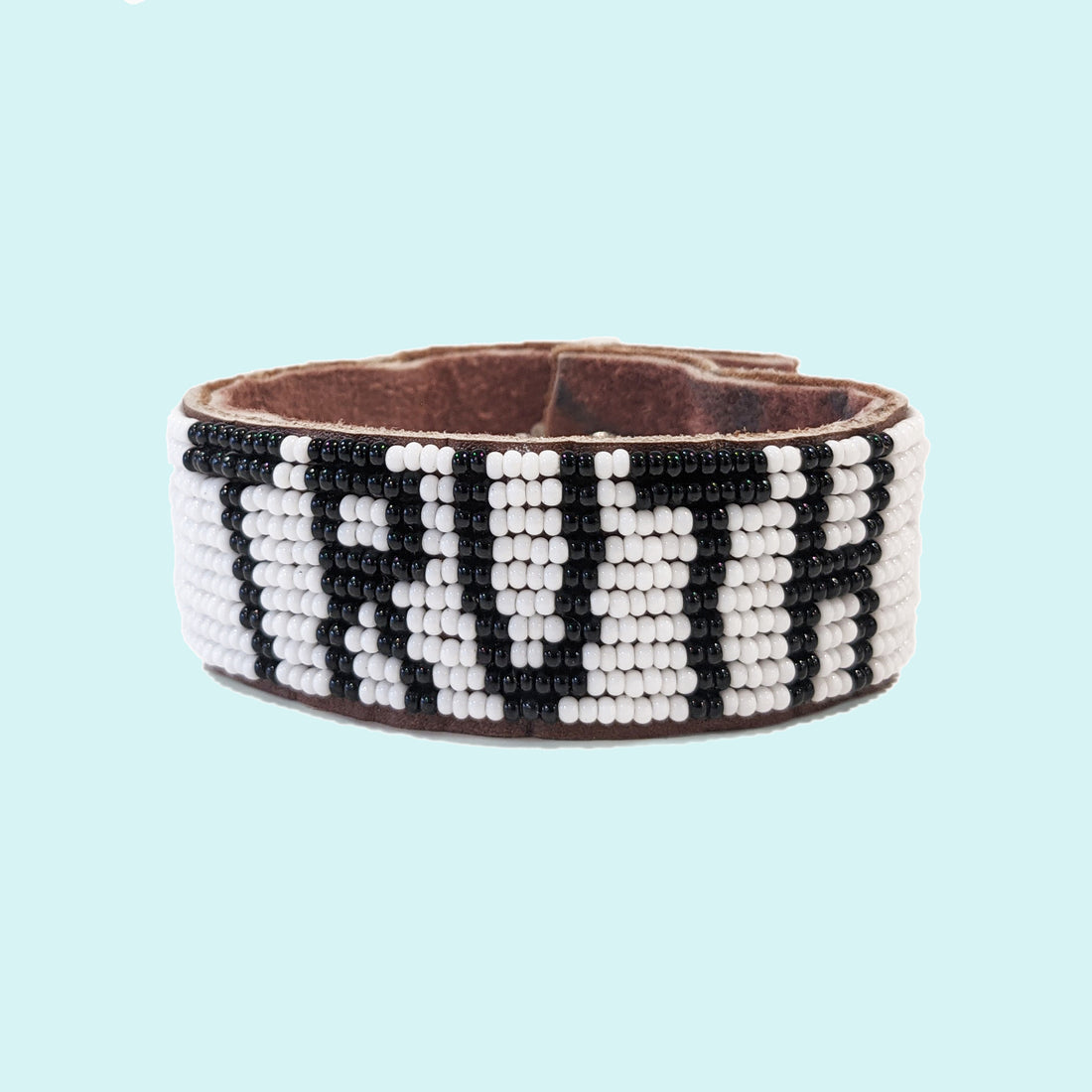 Truth Beaded Leather Cuff - White